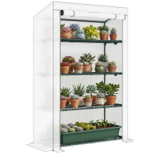 Four-Tier Mini Greenhouse - Grey/White