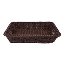 Plastic Rattan Storage Basket 15.4 x 11.4 x 2.7 in