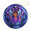 Purple Tiger Face Ceramic Christmas Ornament 3