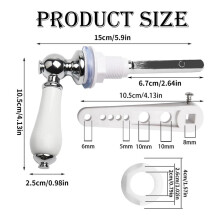 3X Ceramic Toilet Flush Handle, Toilet Handles Flush Lever Traditional Victorian Style Toilet Handle Replacement Kit