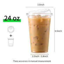 Plastic Cups with Lids 100 Pcs Clear Cold Drink Containers