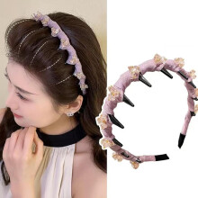 Rhinestone Headband for Women Reversible High-Crown