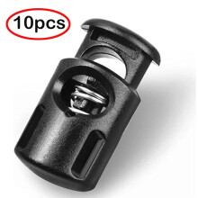 Black Plastic Cord Locks for Drawstrings 10PCS