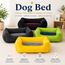 (Small 17x21"+ 8", Yellow) Dog Beds Soft -Anti-Anxiety Dog Bed- Rectangle Dog Bed with Cosy Plush, Dog Beds Sofa Plush Mat Size Small|Medium|Large Machine Washable.
