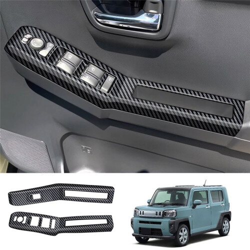Car Window  Panel Frame Window Glass Lift Button Bezel for  Taft 2024 RHD Carbon Fiber Pattern 1