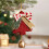 Christmas Tree Ornament Suede Red with Bow and Bell 5