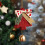 Christmas Tree Ornament Suede Red with Bow and Bell 2