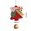 Christmas Tree Ornament Suede Red with Bow and Bell 3