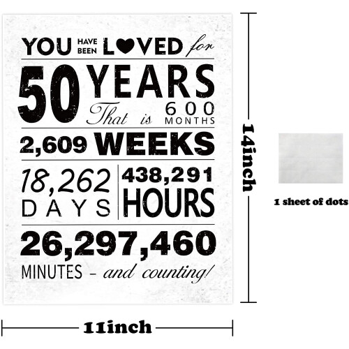 Black and White Birthday Poster 50th Anniversary 1