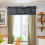 Dark Gray Wave Pattern Curtain Valance 54 x 18 Inch Rod 5