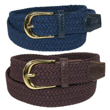CTM Women's Elastic Braided Stretch Belt (Pack of 2 colours)