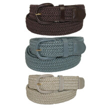 CTM Men's Elastic Braided Stretch Belt (Pack of 3 colours)