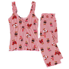 un-bearably cute Ladies Ruffle Tank Teddy Bear Pyjama Set