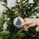 Purple Christmas Tree Ornament with Snowflake Print 7