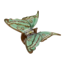 Butterfly Hair Clip for Women Green Brown 1 Pc