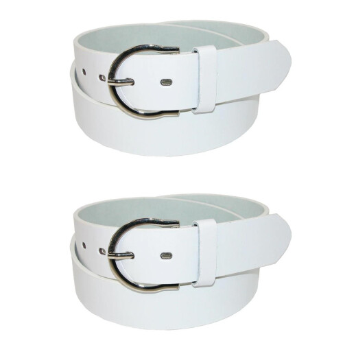CTM Womens 35 mm Wide Basic Bridle Belt Twin Pack