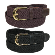 CTM Women's Elastic Braided Stretch Belt (Pack of 2 colours)