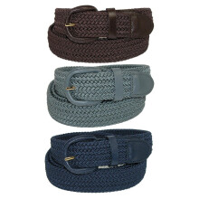 CTM Men's Elastic Braided Stretch Belt (Pack of 3 colours)