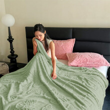 Pryess Coral Fleece Blanket Soft Warm Fade-Resistant Matcha