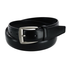 CTM Men's 32 mm Wide Basic Leather Dress Belt