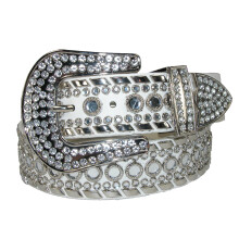 CTM Women's Western Diamante Belt 38 mm Wide Bling Cowgirl Belt (Plus Size Available)