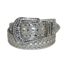 CTM Women's Western Diamante Belt 38 mm Wide Bling Cowgirl Belt (Plus Size Available)