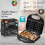 Mini Bread and Sandwich Maker 750W Non-Stick Compact Black 3
