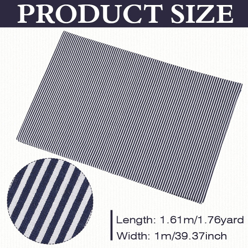Cotton fabric stripe pattern blue 1610 mm 1