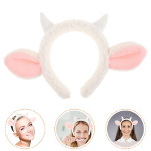 White Faux Lamb Ears Headband for Women and Girls