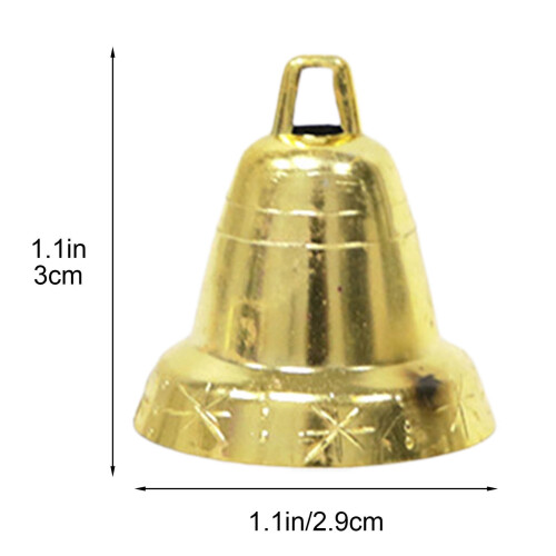 Christmas Gold Bells Pendants 1.1 Inch 6 Pack 2