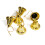Christmas Gold Bells Pendants 1.1 Inch 6 Pack 6