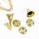 Christmas Gold Bells Pendants 1.1 Inch 6 Pack 7