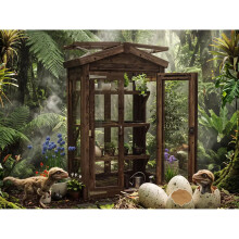 Sprouthouse Miniature Greenhouse W1.2m x D0.6m / W4' x D2' with 4mm Glass, Automatic Vent Opener, Pressure Treated Dunster House