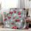 Ladybug Flannel Throw Blanket Gray Red Green 50x60in 2