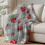 Ladybug Flannel Throw Blanket Gray Red Green 50x60in 4