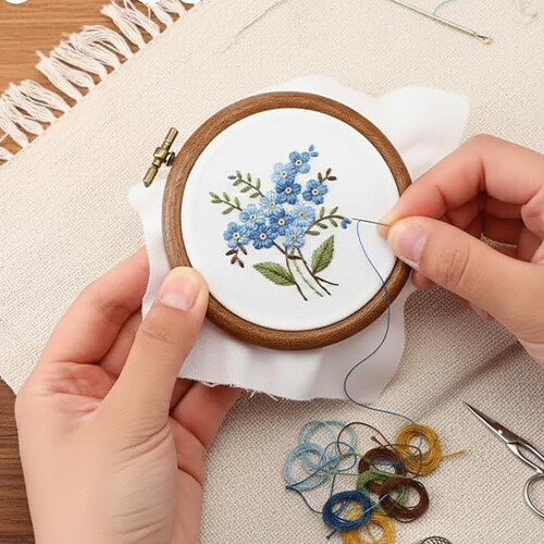 8.3 inch round bamboo-style embroidery hoop 2