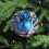 Purple Tiger Face Ceramic Ornament 3 Inch Round 5