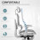 Multi-Adjustable Mesh Office Chair - Grey and White 6