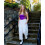Women's Linen Wide Leg Pants Casual Loose Drawstring 3