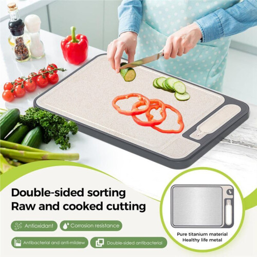 Double-Sided Multifunctional Cutting Board Cutting Board Cutting Board Stainless Steel Cutting Board 2