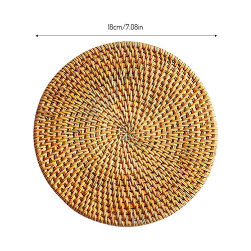 Round Woven Placemats Natural Water Hyacinth 4 Pack 1