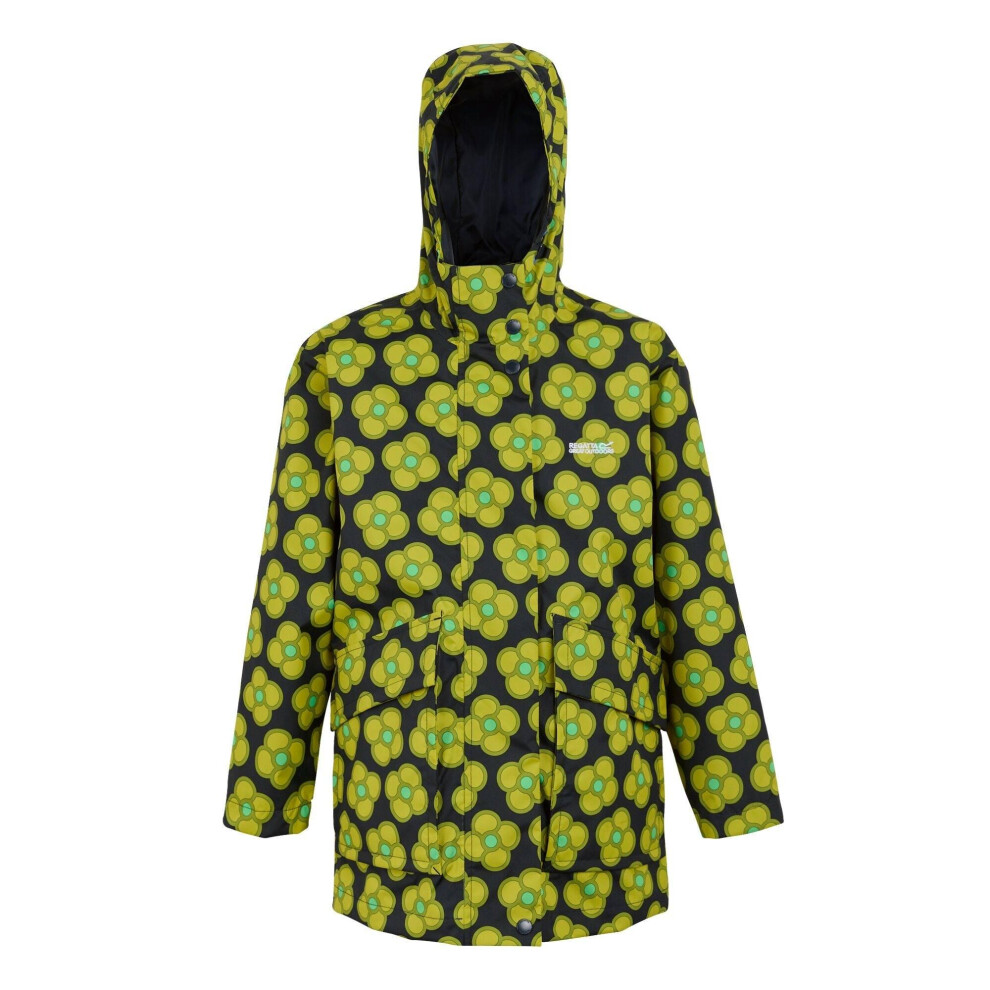 Regatta Kids Orla Kiely Swing Spinning Flower Waterproof Jacket - Navy - 7-8 Years - Navy - 100% Polyester - Image 2