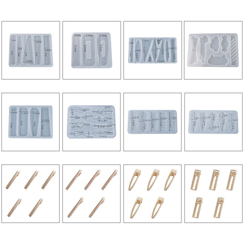 Handmade Crystal Epoxy Resin Mold for Hair Pins 2