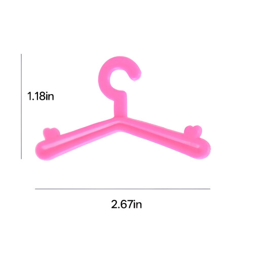 Pink Doll Clothes Hangers Set Plastic 20 Pieces 1
