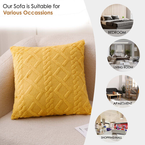 Geometric Jacquard Plush Pillow Farmhouse Neutral 1 Pc 2