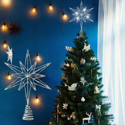 LED Snowflake Tree Topper Metal 13 Inch