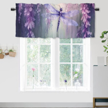 Purple Flower Curtain Valance Dragonfly Lilac Floral Rustic