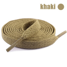 Flat shoelaces sporty khaki 100 cm 1 pair