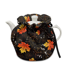 Maple Leaves Tea Pot Cozy with Elastic Band Large