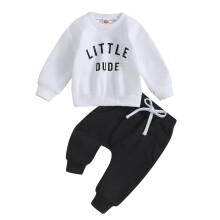 Baby Boys Sweatshirt and Jogger Set White 3-6 Months